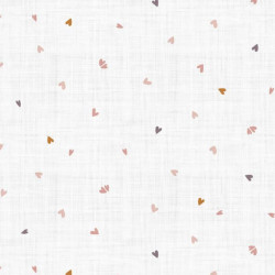 Printed Cotton COREO White / Peach